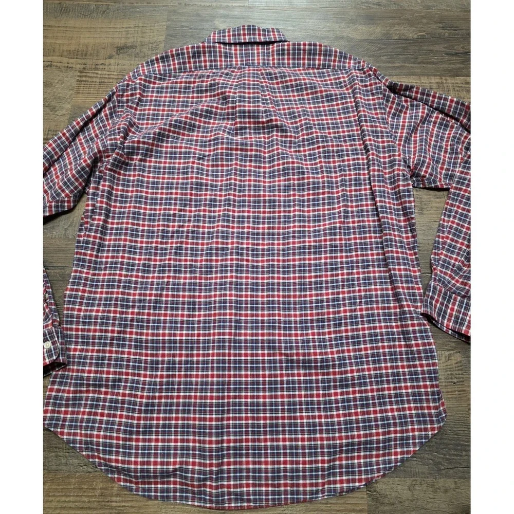 Ralph Lauren Red Plaid Button Front Shirt Mens Size Large - Picture 5 of 5